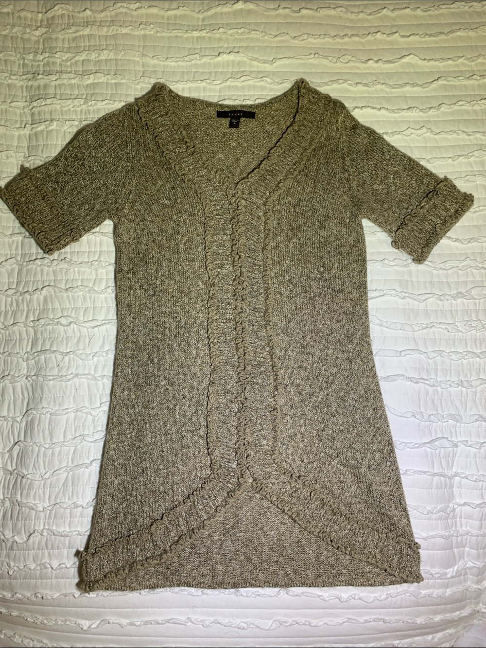 Fever Brown Marled V-Neck Sweater Tunic